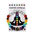 Double Rainbow Bracelet With 14 Chakra Beads and White Turquoise Beads