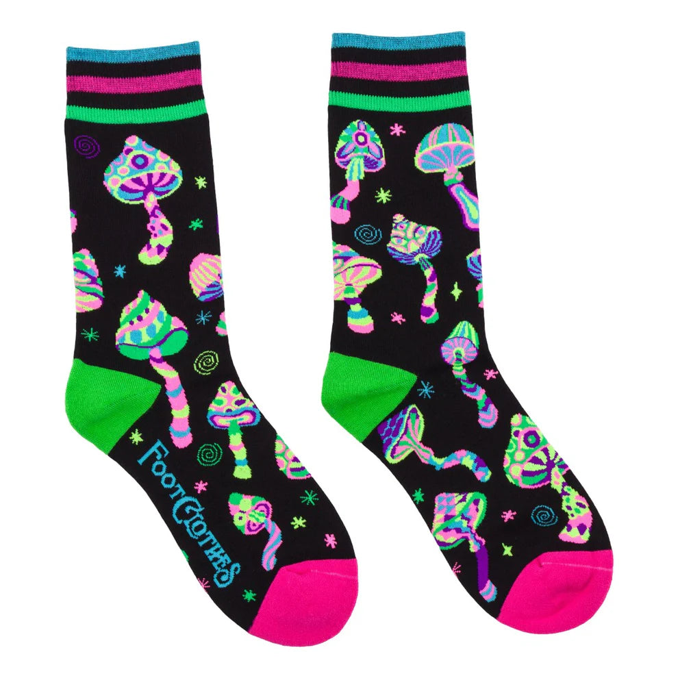 Funky Fungi UV Reactive Unisex Crew Socks