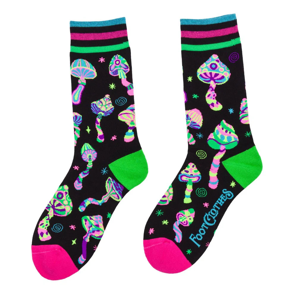 Funky Fungi UV Reactive Unisex Crew Socks
