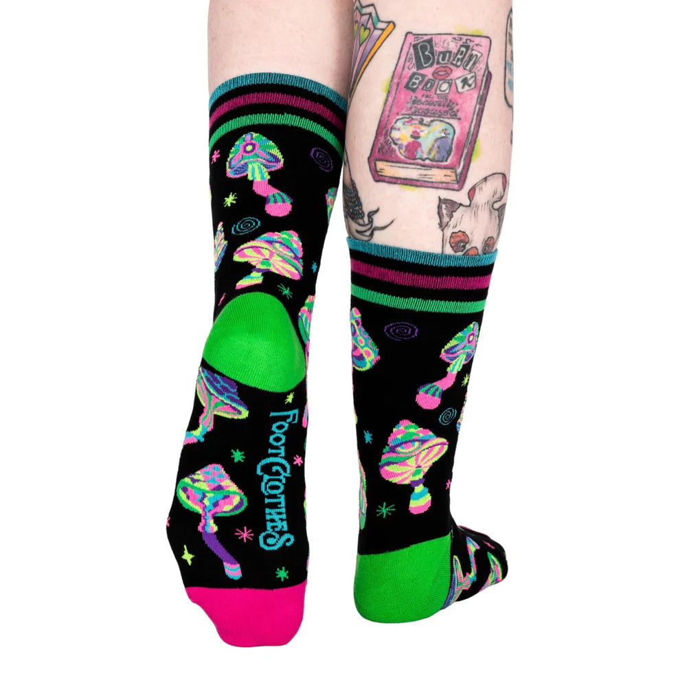 Funky Fungi UV Reactive Unisex Crew Socks