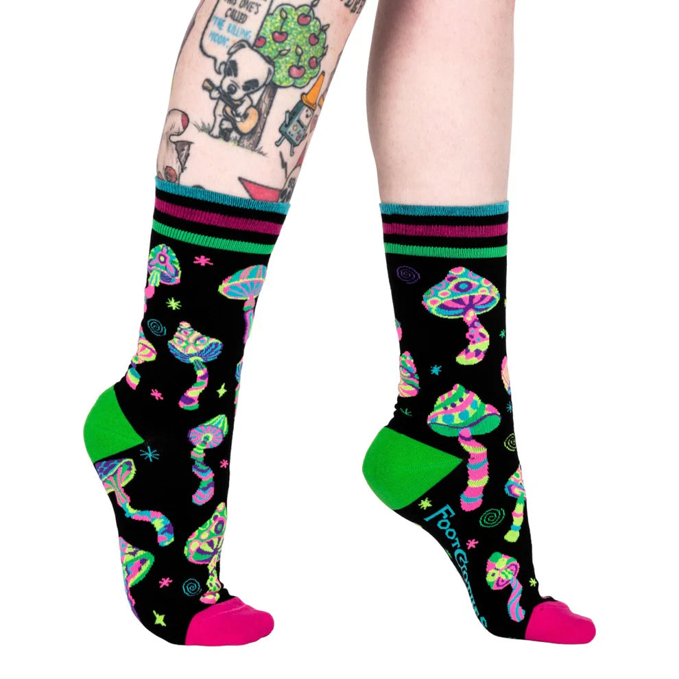 Funky Fungi UV Reactive Unisex Crew Socks
