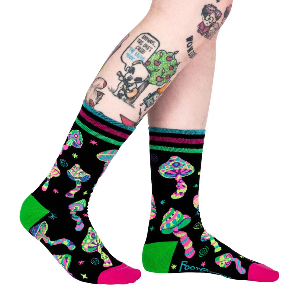 Funky Fungi UV Reactive Unisex Crew Socks