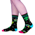 Spaced Out Alien UV Reactive Unisex Crew Socks