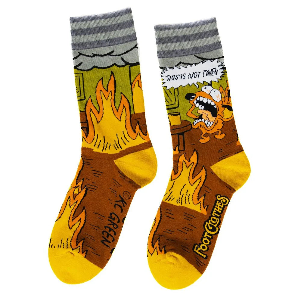 This Is Fine. Also Not Fine Unisex Crew Socks