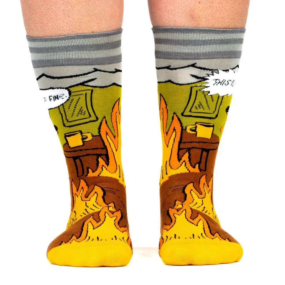 This Is Fine. Also Not Fine Unisex Crew Socks